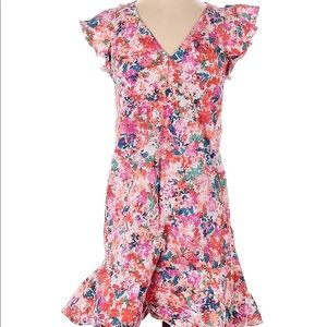 J crew mercantile pink ruffle floral dress